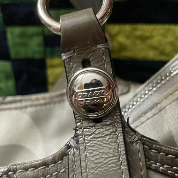 Coach Ocelot Animal Patchwork Monogram Bag with COA, Purple Interior F15459 - Picture 8 of 9